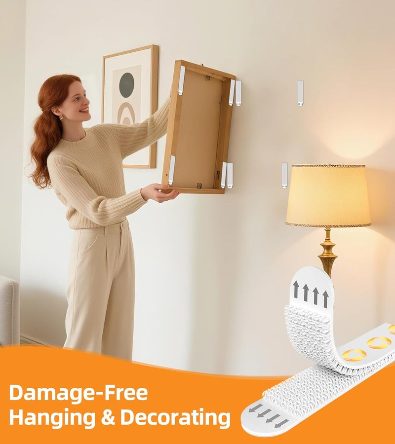 Summerbrite Large Picture Hanging Strips Heavy Duty(XL/16Lbs) 16Pairs/32 Strips Damage Free Wall Sticky Picture Hangers Without Nails, Removable Hook and Loop Adhesive Strips for Poster Frame Hanging Decor - Image 3